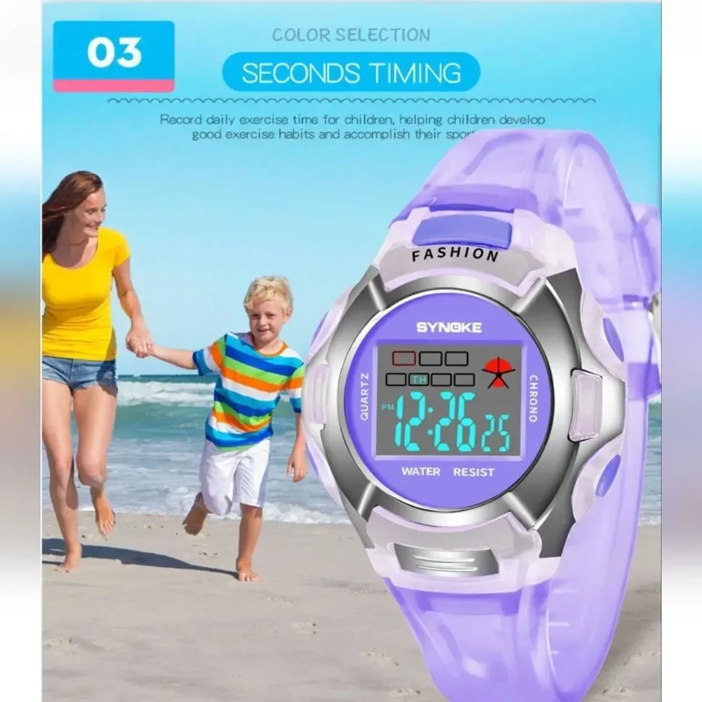Kids Girls Digital Sport Watch Waterproof Electronic Watches Alarm Wristwatch US